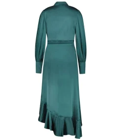 Best Robe Portefeuille Longue En Soie Jade Femme Robes