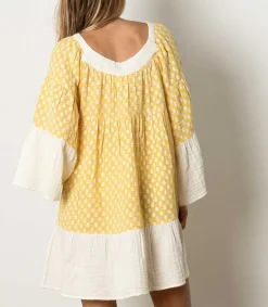 Discount Robe Talitha Mini Blockprint Colorblock Femme Robes