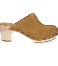 Best Sabots Coline Cuir Velours Tan Femme Sabots
