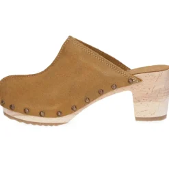 Best Sabots Coline Cuir Velours Tan Femme Sabots