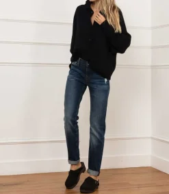 Online Sabots En Daim Noir/Shearling Gris Femme Sabots