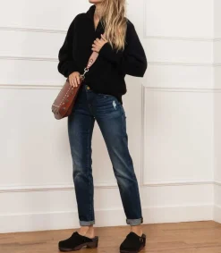 Online Sabots En Daim Noir/Shearling Gris Femme Sabots