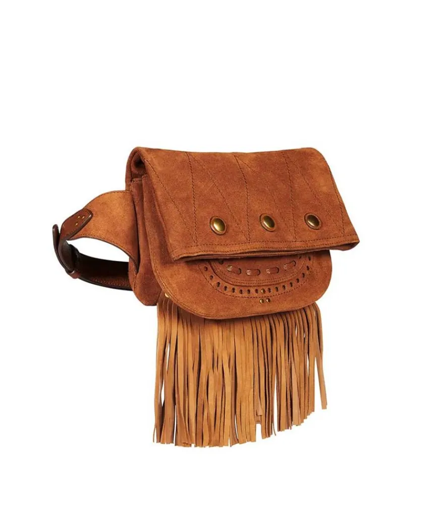 Best Sac Banane Jerry Cuir Velours Tabac Femme Sacs Ceinture