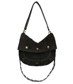 Discount Sac Jerry M Cuir Velours Noir Femme Sacs Bandoulière