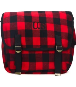 Outlet . Grand Toile Ecossais Rouge Femme Sacs Bandoulière
