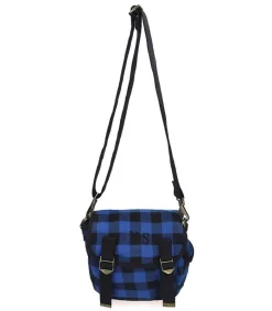 Online . Petit Toile Ecossais Bleu Femme Sacs Bandoulière