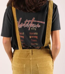 Discount Salopette En Velours Cotele Loonie Ocre De Sienne Femme Combinaisons