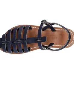 Clearance Sandales Adrien Cuir Lisse Marine Femme Sandales & Tongs