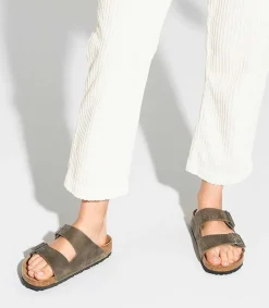 Best Sandales Arizona Faded Khaki Etroite Femme Sandales & Tongs