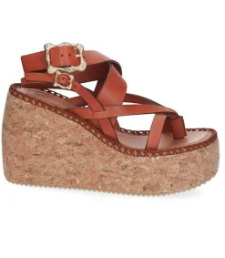 Sandales Compensees A Brides Multiples Femme Sandales & Tongs