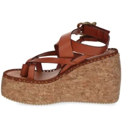 Sandales Compensees A Brides Multiples Femme Sandales & Tongs
