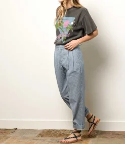 Clearance Sandales Deltapyr Cuir Velours Bleu Bronze Femme Sandales & Tongs