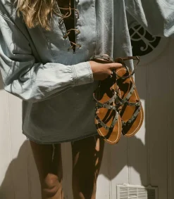 Sandales Epicurepyr Nubuck Gris Femme Sandales & Tongs