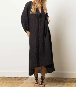 Hot Sandales Forban Cuir Lisse Noir Femme Sandales & Tongs