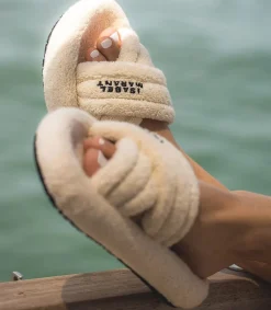 Hot Sandales Niloo En Eponge Ecru Femme Sandales & Tongs