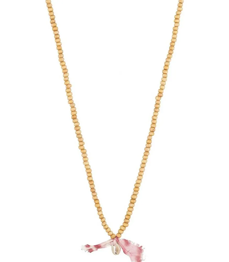 Discount Sautoir Cauri Et Noeud Tie & Dye Framboise Femme Sautoirs