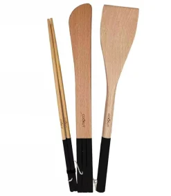 Clearance Set 3 Ustensiles Baguette + Spatule + Pince En Bois Graphite Ustensiles & Accessoires