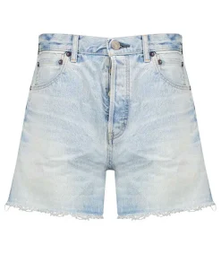 Sale Short Funston En Denim Bleu Clair Femme Bas