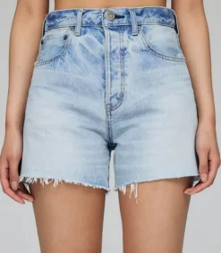 Sale Short Funston En Denim Bleu Clair Femme Bas