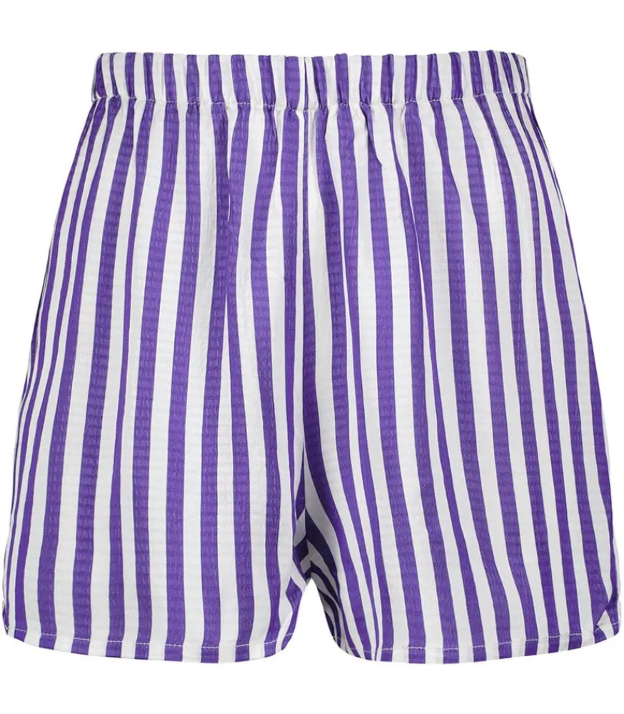 Sale Short Shaning Rayures Violettes Femme Bas