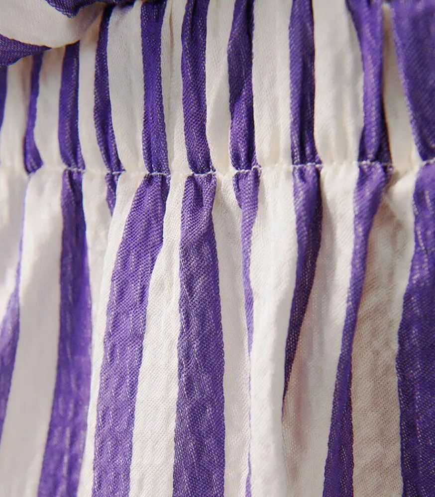 Sale Short Shaning Rayures Violettes Femme Bas