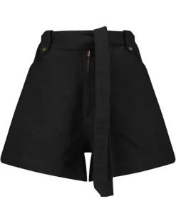 Online Short Trench Coat Noir Femme Bas