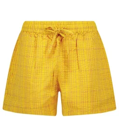 Online Short Yellow Seersucker Geranio Femme Bas