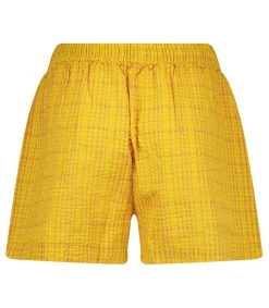 Online Short Yellow Seersucker Geranio Femme Bas
