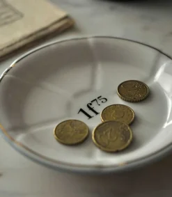 Online Soucoupe 1F75 En Porcelaine Bleu Clair / Or Assiettes & Plats