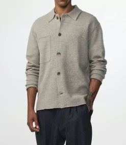 Surchemise Homme En Laine Jonas Khaki Beige Homme Chemises