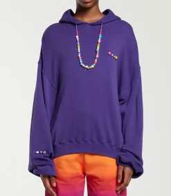 Clearance Sweat A Capuche Avec Collier De Perles Violet Femme Mailles & Sweats