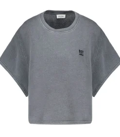 Sweat-Shirt Crop "Boy Jane De" Brode Carbone Vintage Femme Hauts