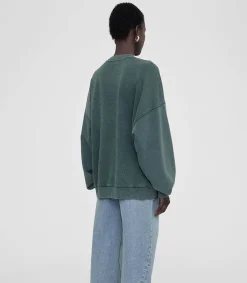 New Sweat-Shirt Miles Washed Dark Sage Femme Mailles & Sweats