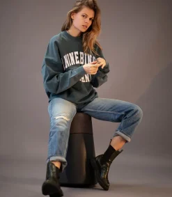 New Sweat-Shirt Miles Washed Dark Sage Femme Mailles & Sweats