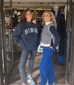 Online Sweat-Shirt Tyler Bing Navy Femme Mailles & Sweats