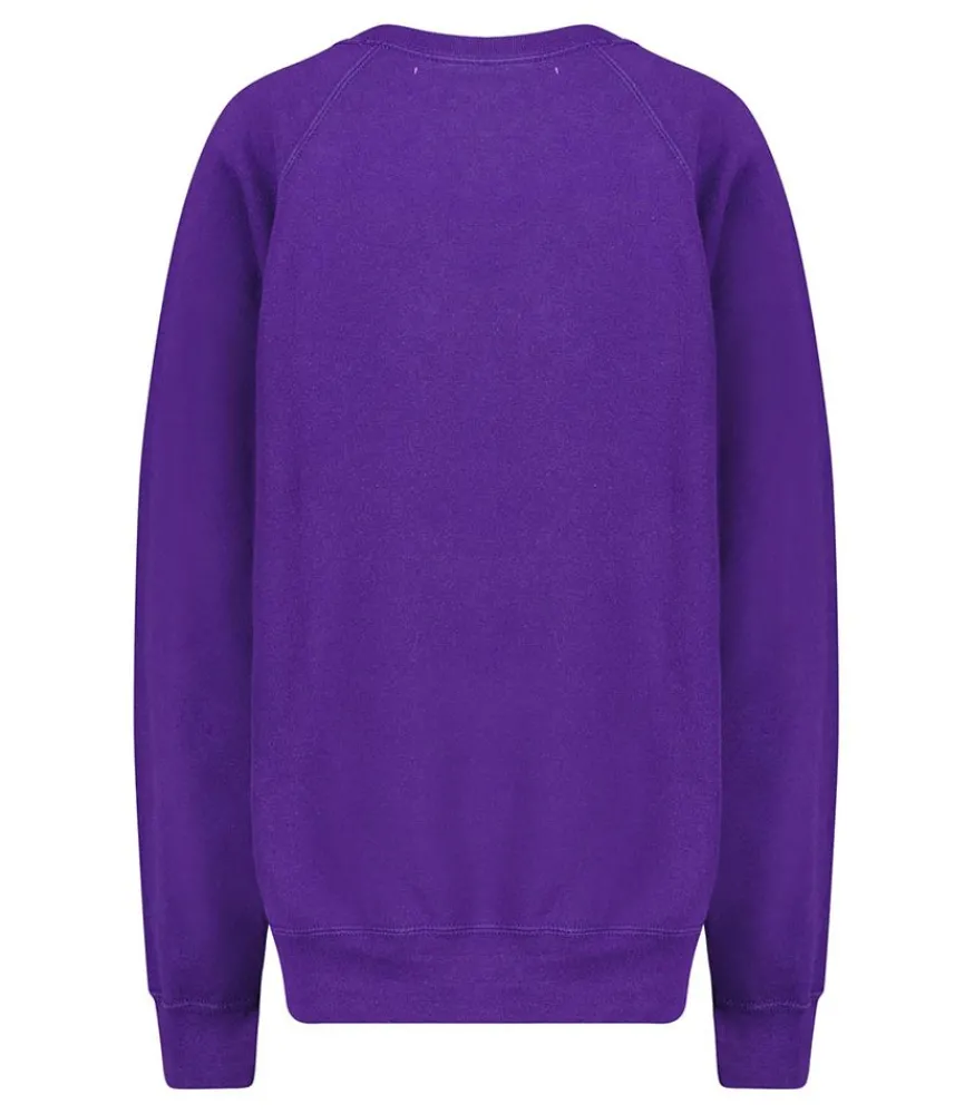 New Sweat-Shirt Vintage Brode Love Light Violet Femme Mailles & Sweats