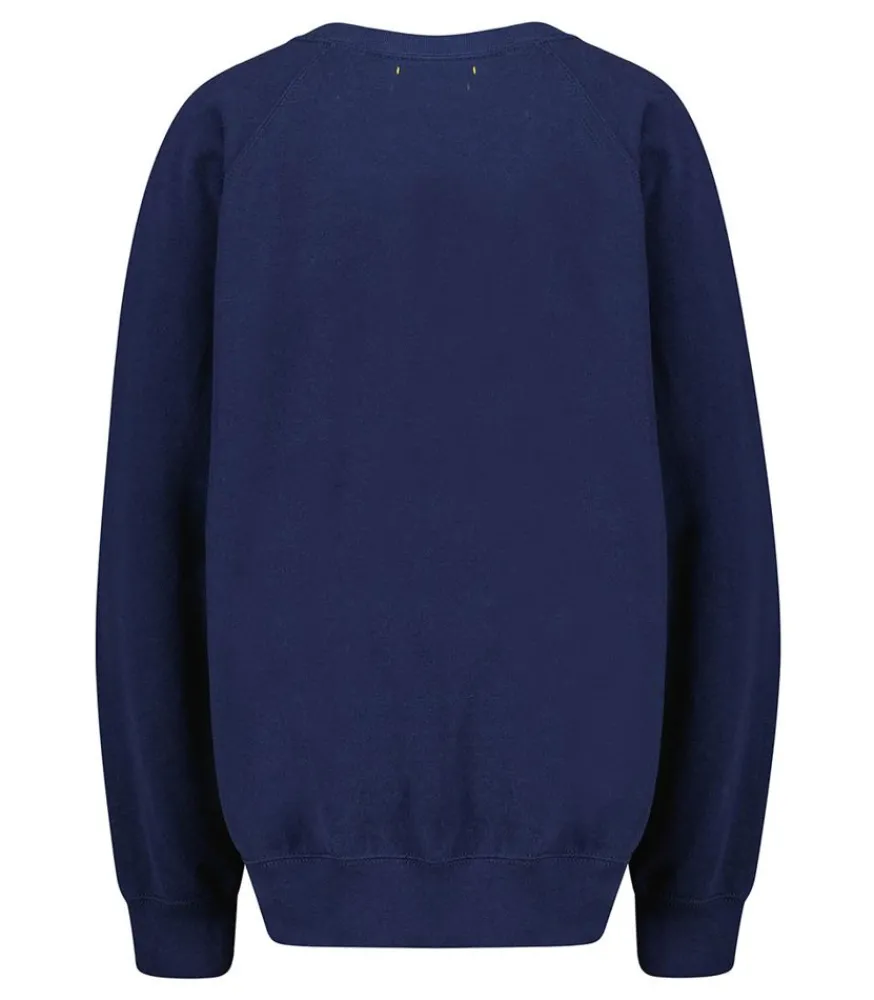 Clearance Sweat-Shirt Vintage Brode Love And Light Bleu Nuit Femme Mailles & Sweats