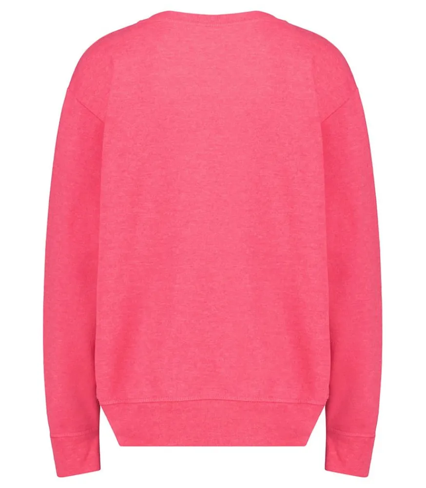 Clearance Sweat-Shirt Vintage Brode Love Light Rose Femme Mailles & Sweats