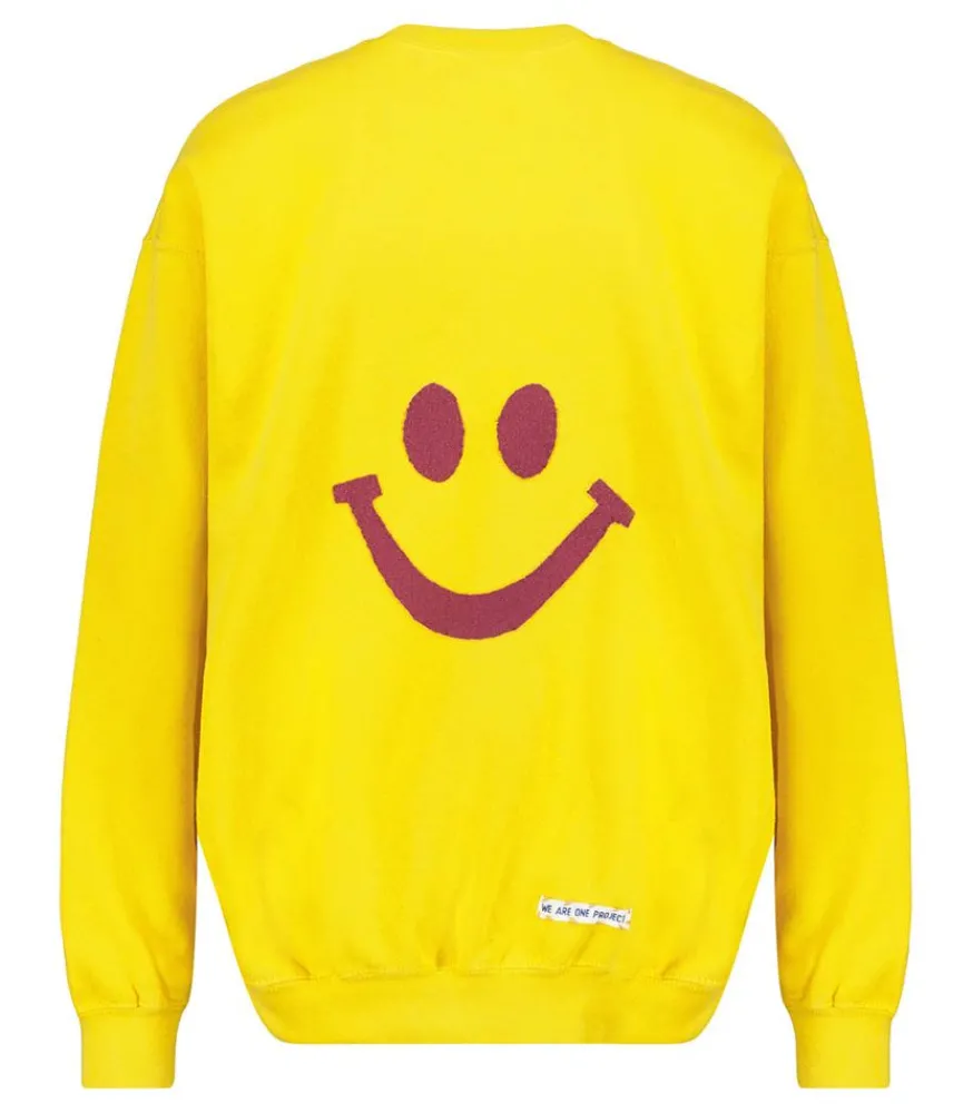 Clearance Sweat-Shirt Vintage Smile Joy X Jane De Boy Jaune Femme Mailles & Sweats