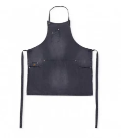 Online Tablier 5 Poches Coton Denim Gris Linge De Cuisine