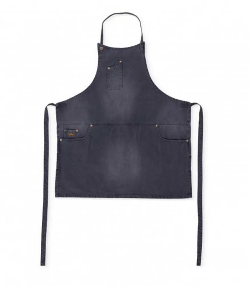 Online Tablier 5 Poches Coton Denim Gris Linge De Cuisine