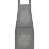 New Tablier A Bretelles Coton Denim Gris Linge De Cuisine