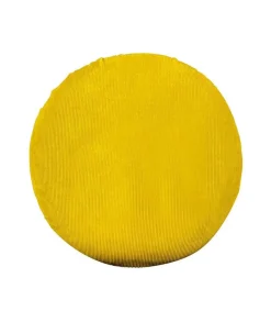 Clearance Tabouret Cordou Velours Cotele Jaune Mobilier