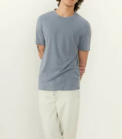 Hot Tee-Shirt A Manches Courtes Homme Devon Bleu Gris Vintage Homme Tee-Shirts