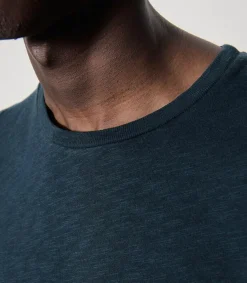 New Tee-Shirt A Manches Courtes Et Col Rond Homme Bysapick Petrole Homme Tee-Shirts