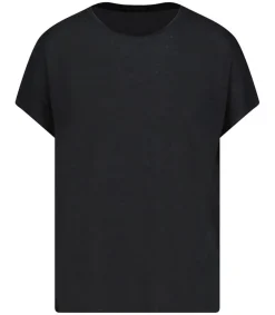 Hot Tee-Shirt A Manches Courtes Noir Femme Hauts