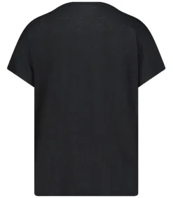 Hot Tee-Shirt A Manches Courtes Noir Femme Hauts