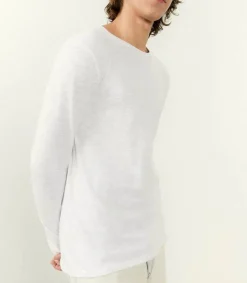 Discount Tee-Shirt A Manches Longues Homme Bysapick Blanc Homme Tee-Shirts