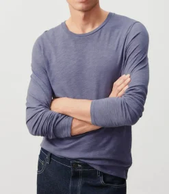 Tee-Shirt A Manches Longues Homme Bysapick Gris Mauve Homme Tee-Shirts