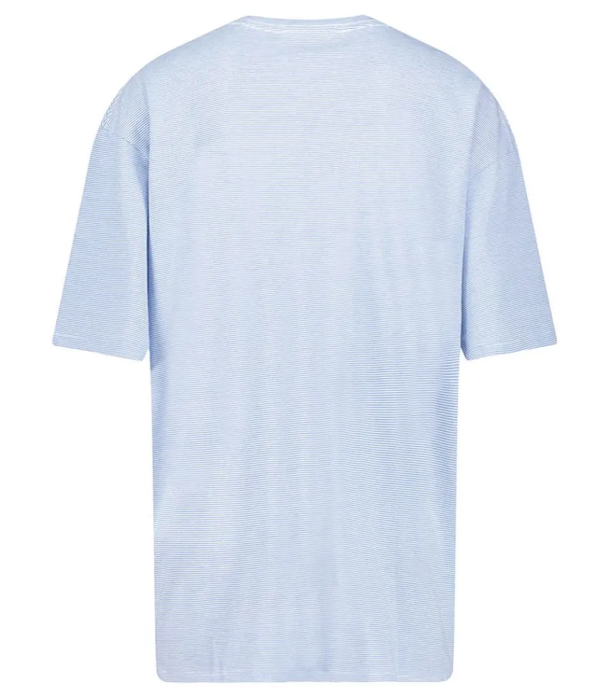 Tee-Shirt A Rayures Ny Big T Bleu Et Blanc Femme Hauts